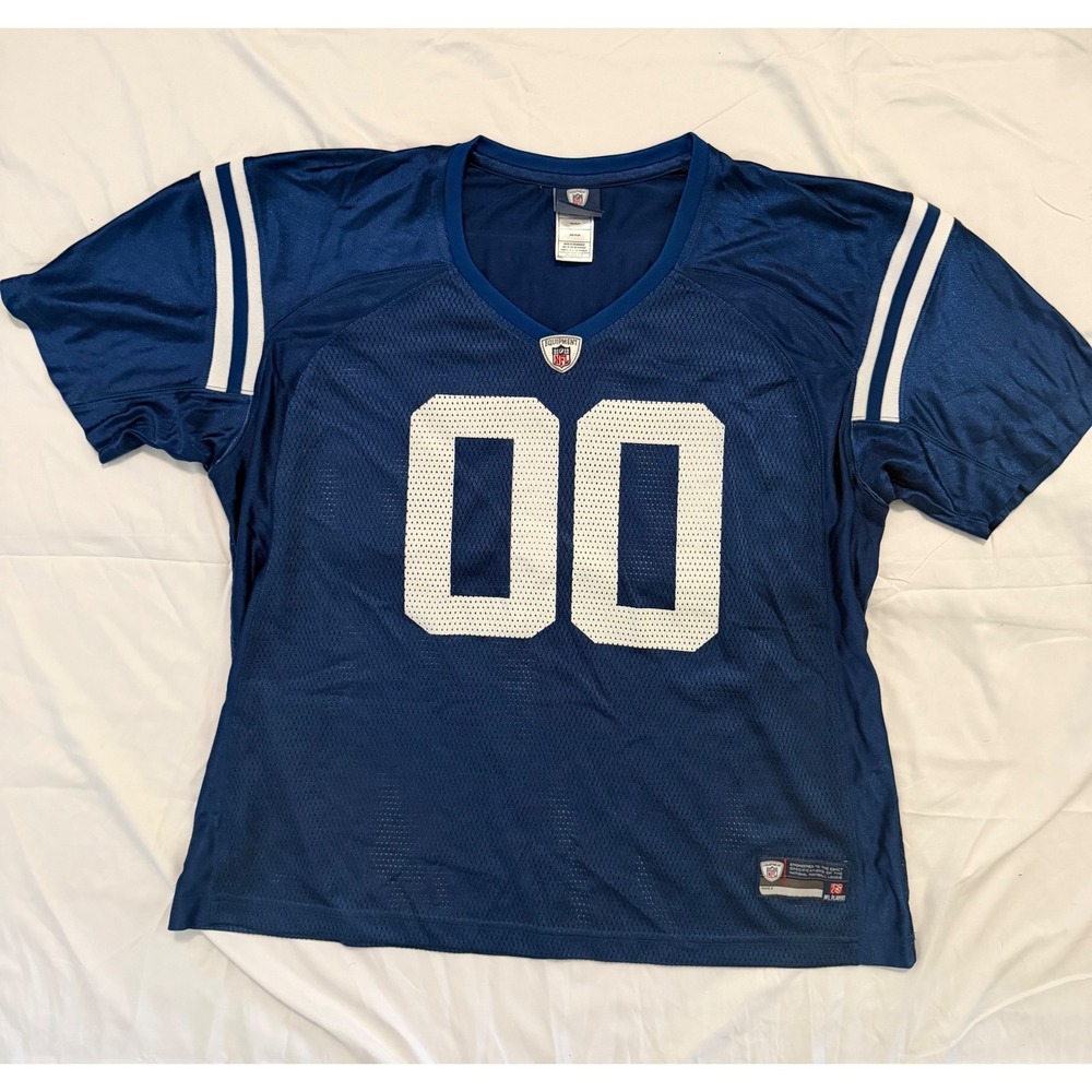 NWOT‎ NFL Equipment Indianapolis Colts Women Jersey Blue 00 On Field 2XL V-Neck